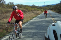 Riders on the schoolhouse climb on Cienega Road