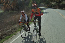 Ken Emerson and friend on the Hollister Hills climb up Cienega Road