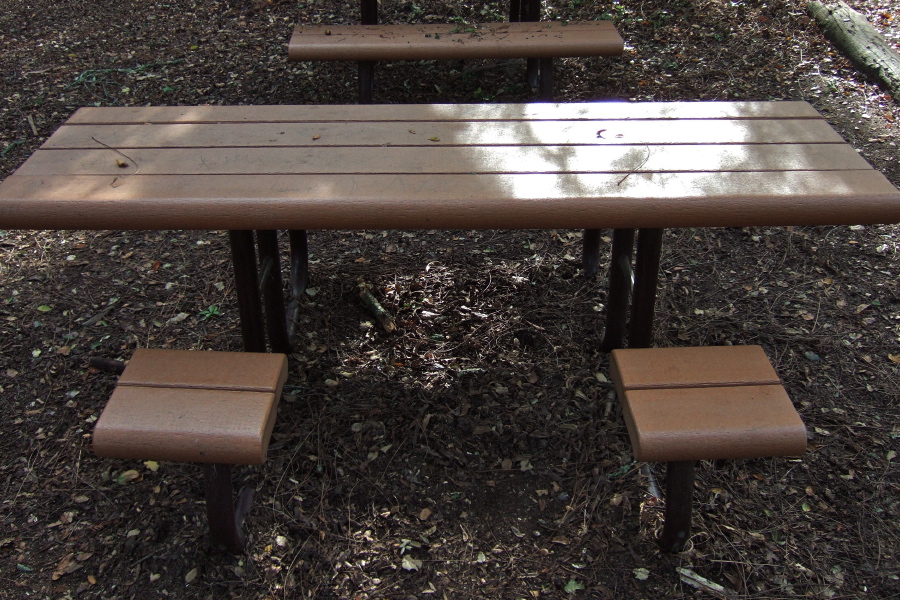 A picnic table for people who don't get along...