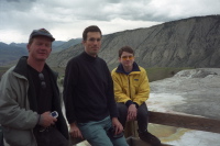 Dan, Bill, and Matthew at Mammoth Hot Springs