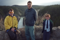 Matthew Norton, Bill, and Danny Norton at Lookout Point, Yellowstone Canyon