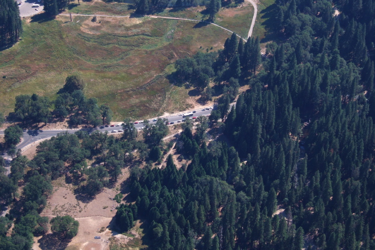 Roadside parking area from Yosemite Point.