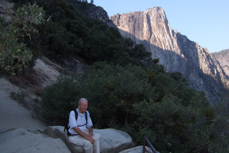 David resting at Columbia Rock.