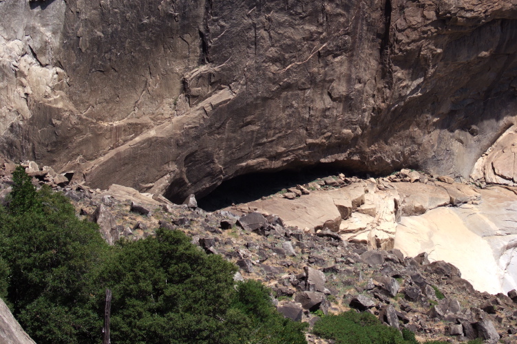 Cave at base of Yosemite Falls.