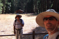 David and Bill near the start at the new Lower Yosemite Falls restroom that had no interior light.