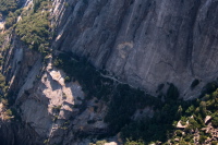 Yosemite Falls Trail hugging the cliffs.