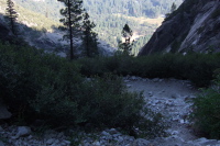 View down the upper switchbacks.