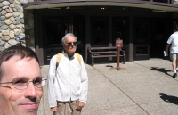 Bill and David in front of Yosemite Visitor's Center.