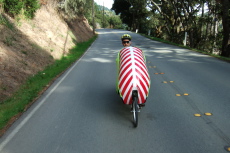 Riding west on Pescadero Road (front view)