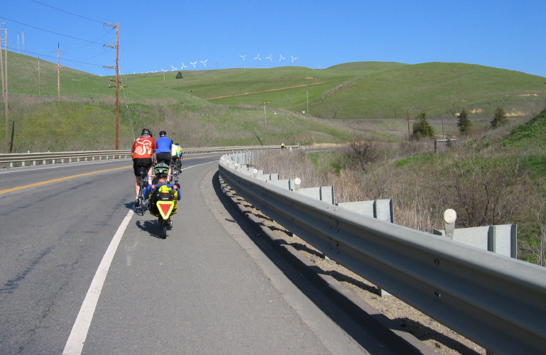 Riding up Altamont Pass Rd. after lunch.