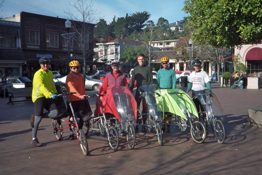 Assembling at the Plaza in Mill Valley