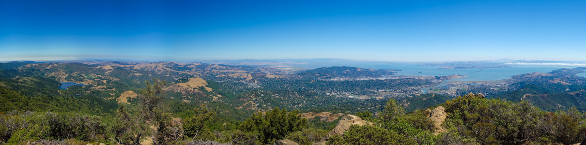 North Panorama from East Peak Mt Tam - 8/2014